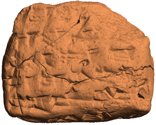 Virtually reconstructed cuneiform tablet.